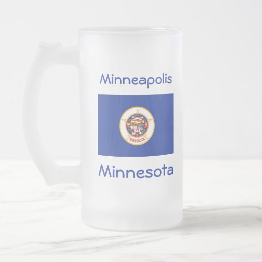 Minnesota Flag Karte Stadt Tasse (Links)