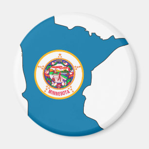 Minnesota Flag Map Magnet