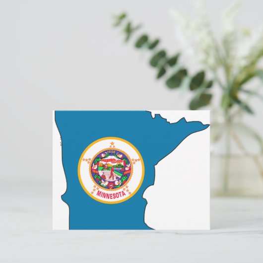 Minnesota Flag Map Postkarte (Stehend Vorderseite)