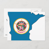 Minnesota Flag Map Postkarte (Vorne/Hinten)