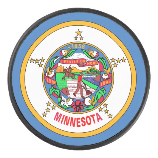 Minnesota-Flagge Eishockey Puck (Vorderseite)
