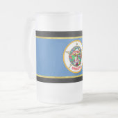 Minnesota-Flagge Mattglas Bierglas (Vorderseite Links)