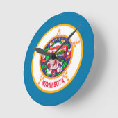 Minnesota-Flagge Runde Wanduhr (Winkel)