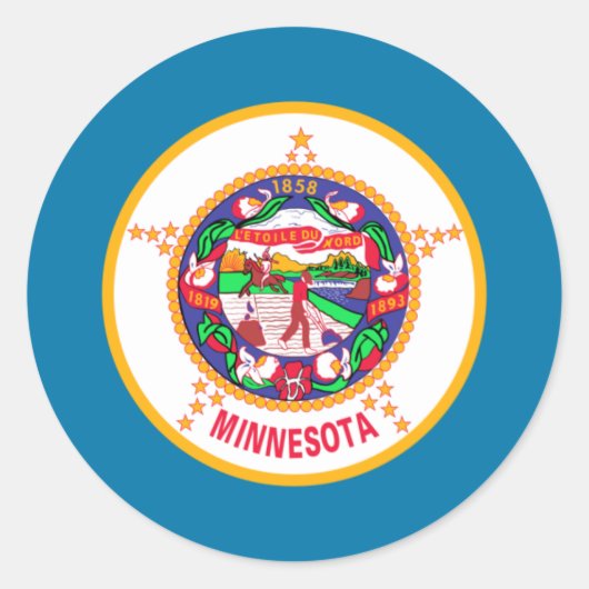 Minnesota-Flagge Runder Aufkleber (Vorderseite)