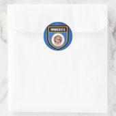 Minnesota-Flagge Runder Aufkleber (Tasche)