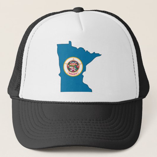 Minnesota-Flaggen-Karte Truckerkappe (Vorderseite)