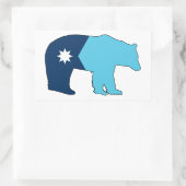 Minnesota-Flaggenbär Rechteckiger Aufkleber (Tasche)