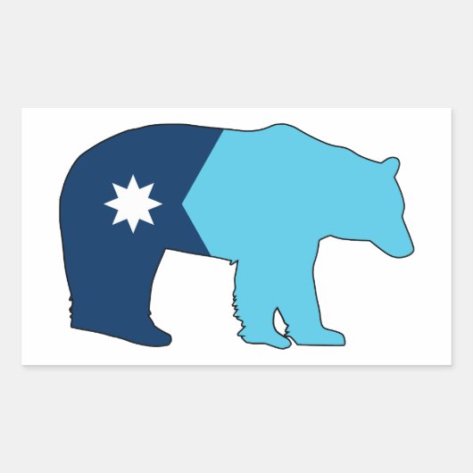 Minnesota-Flaggenbär Rechteckiger Aufkleber (Vorderseite)