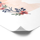 Minnesota Floral Watercolor Staat Poster (Ecke)