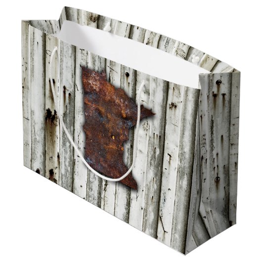 Minnesota-Form Große Geschenktüte (Rückseite Schrägansicht)