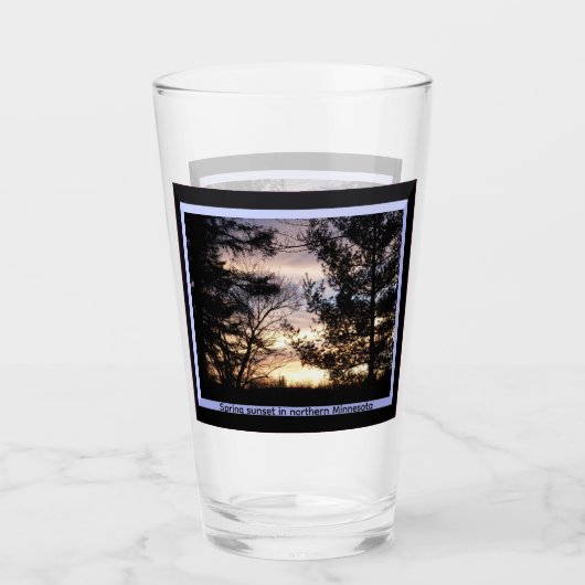 Minnesota Frühlings-Sonnenuntergangs-Glasbecher Glas (Vorderseite)