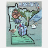 Minnesota Fun Map Fleecedecke (Vorderseite)
