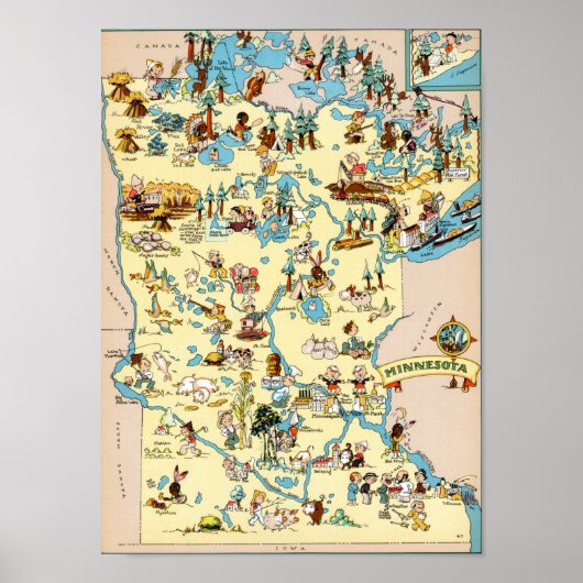 Minnesota Funny Vintage Karte Poster (Vorne)