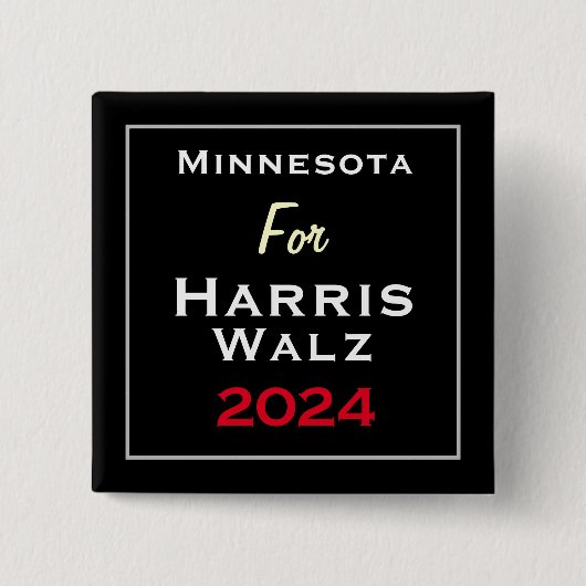 Minnesota für HARRIS WALZ 2024 Square Button (Vorderseite)