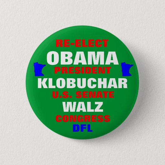 Minnesota für Obama Klobuchar Walz Button (Vorderseite)