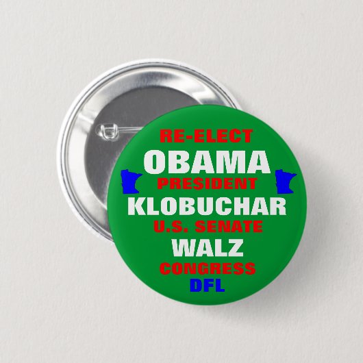Minnesota für Obama Klobuchar Walz Button (Vorne & Hinten)