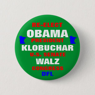 Minnesota für Obama Klobuchar Walz Button