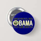 MINNESOTA FÜR OBAMA-Knopf Button (Vorne & Hinten)