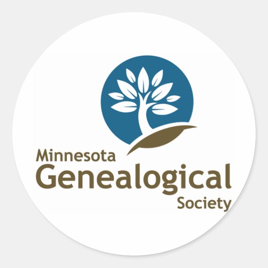 Minnesota Genealogische Gesellschaft Runder Aufkleber (Vorderseite)