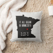 Minnesota GPS Koordinaten mit Herz Kissen (Decke)