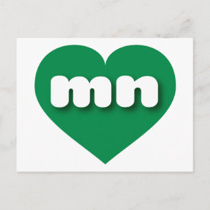 Minnesota green heart - I Liebe mn Postkarte