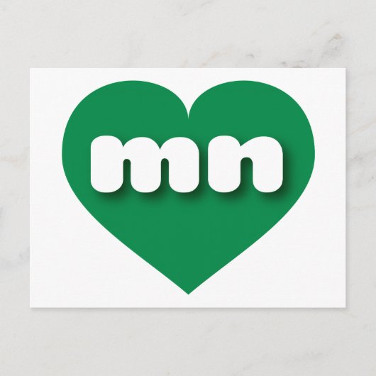 Minnesota green heart - I Liebe mn Postkarte (Vorderseite)
