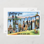 Minnesota Greetings From US States Postkarte (Vorne/Hinten)