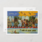 Minnesota Gruß von US-Staaten Postkarte (Vorne/Hinten)