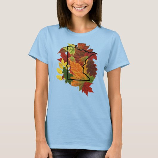 Minnesota Herbstleaves Herbstfarben T-Shirt (Vorderseite)