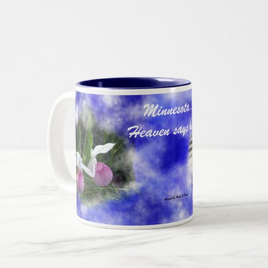 Minnesota… Himmel sagt hallo Zweifarbige Tasse (Vorderseite Links)