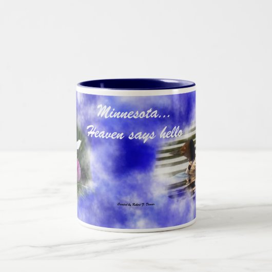 Minnesota… Himmel sagt hallo Zweifarbige Tasse (Mittel)