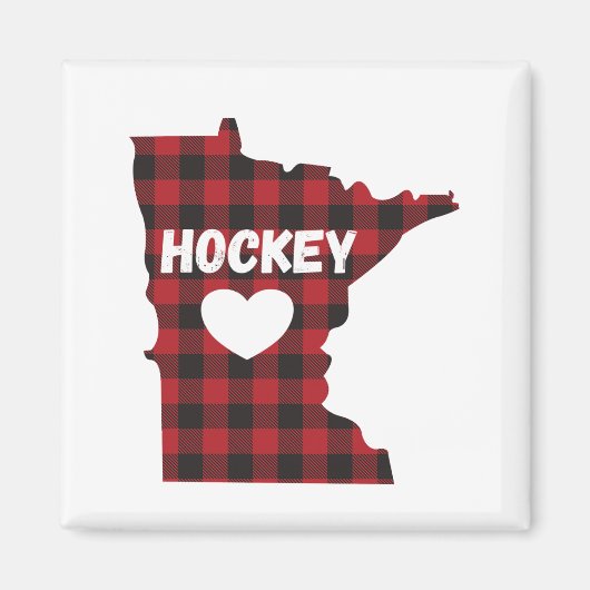 Minnesota Hockey Buffalo Kariert Magnet (Vorne)