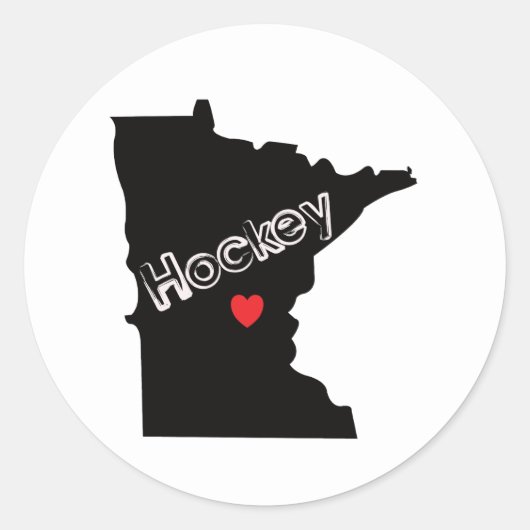 Minnesota Hockey Runder Aufkleber (Vorderseite)