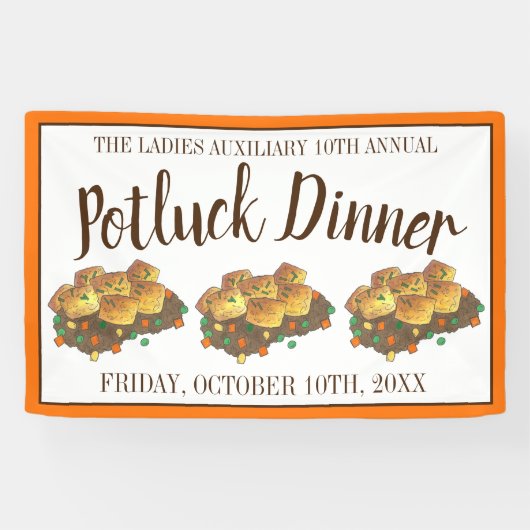 Minnesota Hot Dish Tater Tot Casserole Potluck Banner (Horizontal)