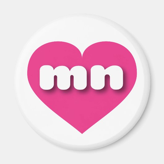 Minnesota Hot rosa heart - I Liebe mn Magnet (Vorne)