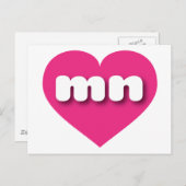 Minnesota Hot rosa heart - I Liebe mn Postkarte (Vorne/Hinten)