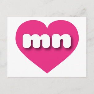 Minnesota Hot rosa heart - I Liebe mn Postkarte
