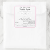 Minnesota Hütte Food Business rosa Backlabel Quadratischer Aufkleber (Tasche)