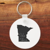 Minnesota Ich mag es hier Staat Silhouette Black Schlüsselanhänger (Vorderseite)