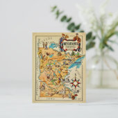 Minnesota Illustriert Map Postkarte (Stehend Vorderseite)