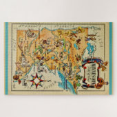 Minnesota illustrierte 20x30 Karte  Puzzle (Horizontal)
