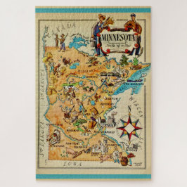Minnesota illustrierte 20x30 Karte Puzzle
