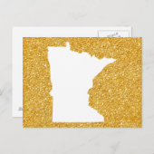 Minnesota im Glitzer Weiß und Gold Postkarte (Vorne/Hinten)