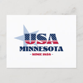 Minnesota in roter, weißer und blauer Postkarte