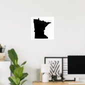 Minnesota in Schwarz und Weiß Poster (Heimbüro)