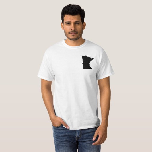 Minnesota in Schwarz und Weiß T-Shirt (Vorne ganz)