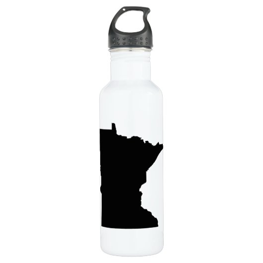 Minnesota in Schwarz und Weiß Trinkflasche (Vorderseite)