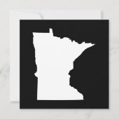 Minnesota in Weiß und Schwarz Einladung (Vorderseite)
