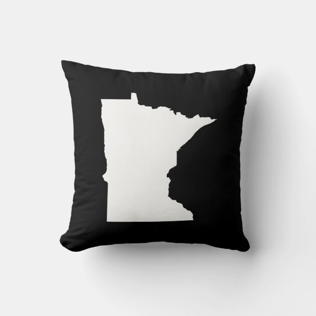 Minnesota in Weiß und Schwarz Kissen (Vorderseite)