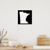 Minnesota in Weiß und Schwarz Poster (Küche)